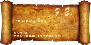 Ferenczy Éva névjegykártya