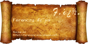 Ferenczy Éva névjegykártya