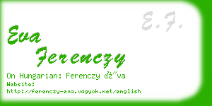 eva ferenczy business card